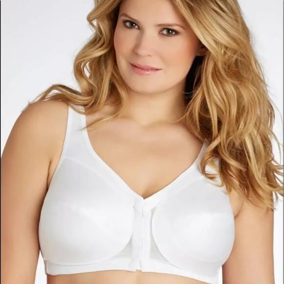 Glamorise 1265 Magic Lift Bra 58B Posture Back Wirefree Front Closure White - Picture 1 of 10